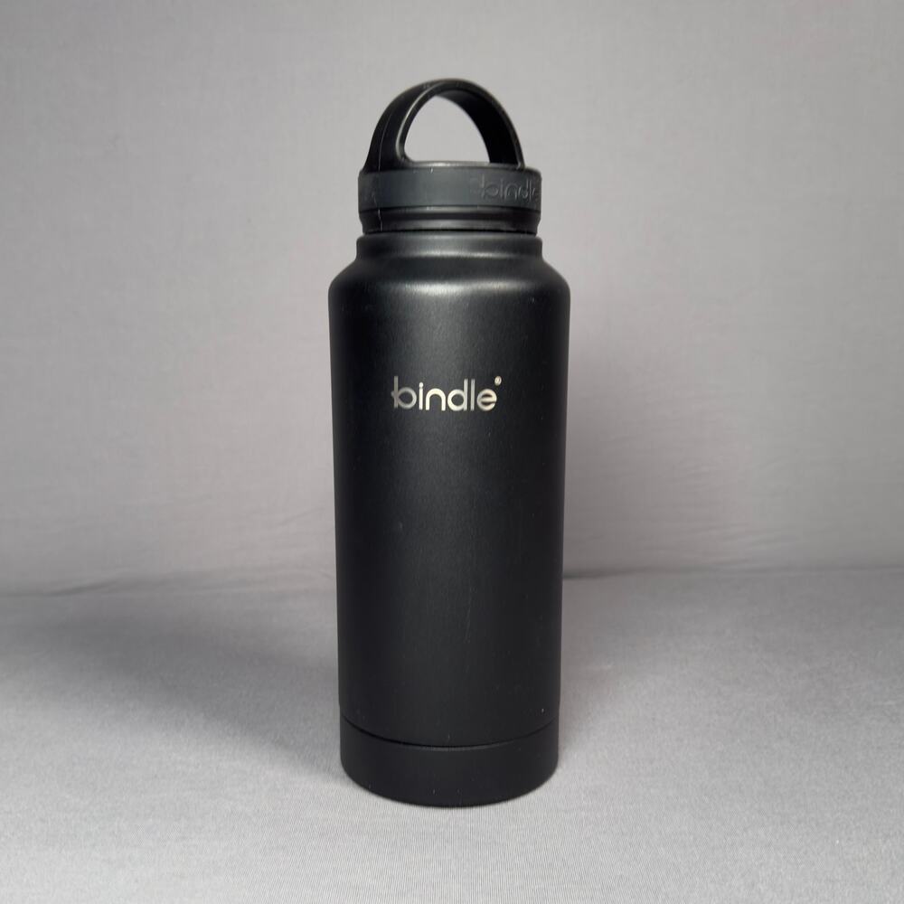 BINDLE Black Stainless Steel Water Battle 24oz Insulated Built in Storage Bottom